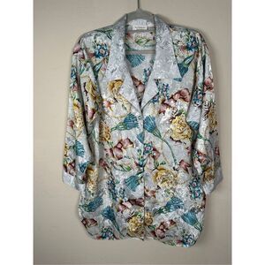 VTG Victoria's Secret Gold Label Button Down Night Gown Sleepwear Sz S